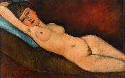 Amedeo Modigliani Reclining Nude on a Blue Cushion (mk39) oil painting artist